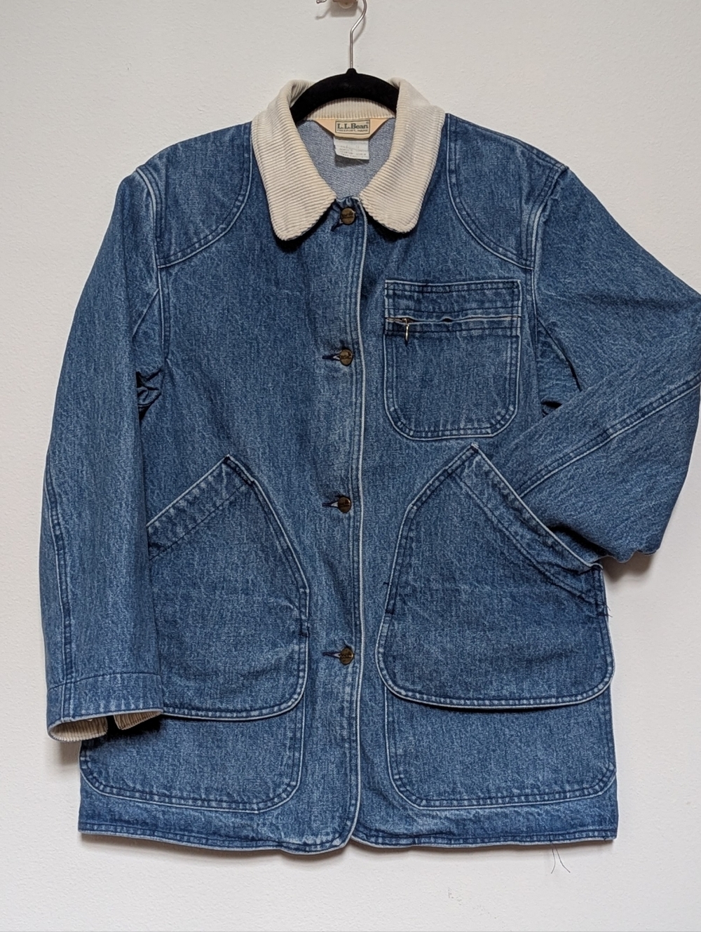 Vintage 1980s L.L. Bean Denim Barn Chore Coat - Women's Medium - Picture 10 of 11